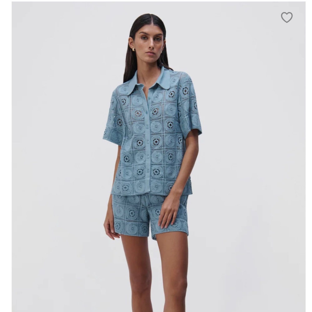 NWT SIMKHAI Jonathan Simkhai "Radia" Cover-Up Swim Shell Crochet Mini Short XS